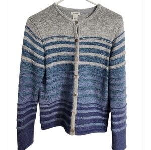 NWOT. 90'S LL Bean Cotton Ombre Button Front Cardigan Sz. S